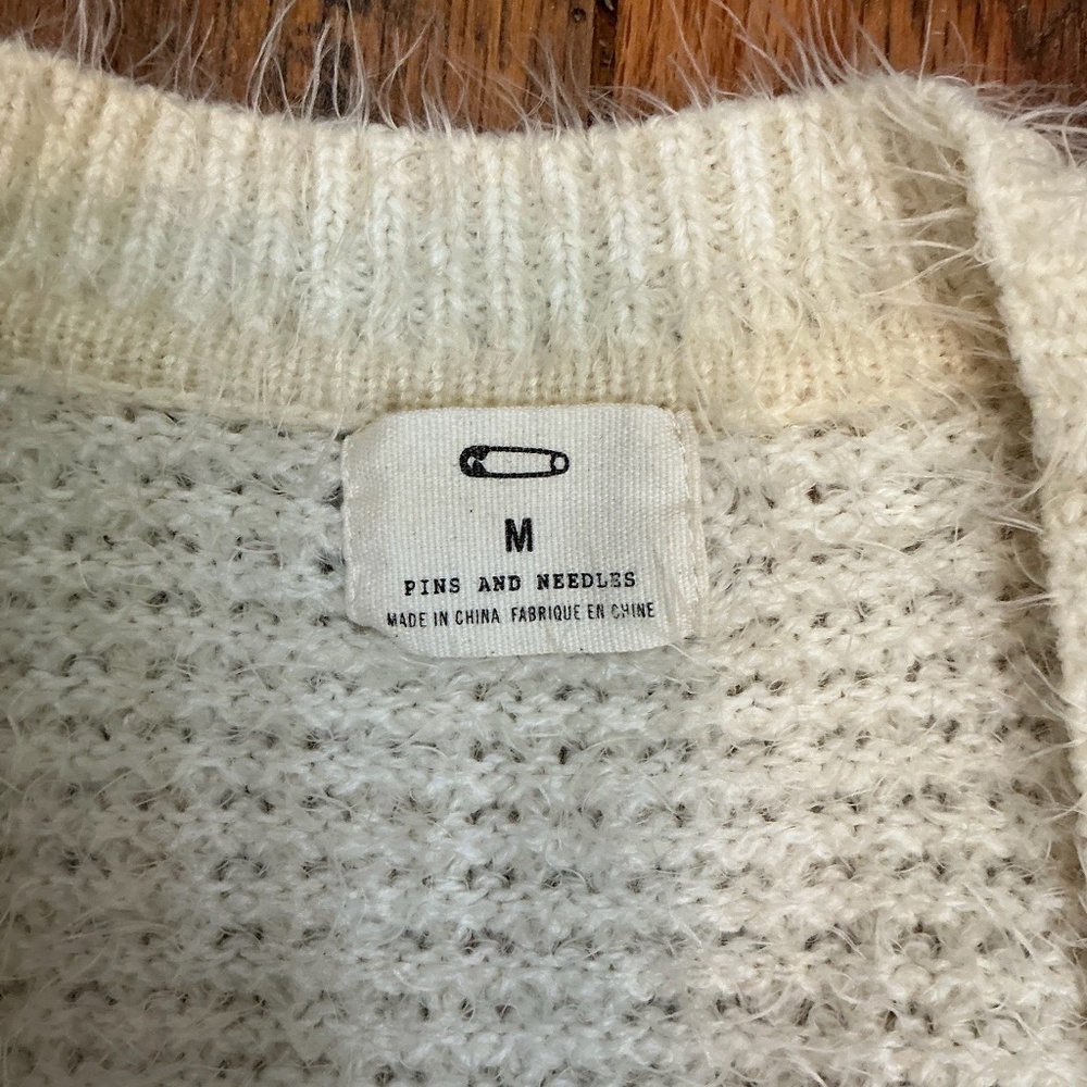 Pins And Needles Cream Fuzzy Open Front Cardigan … - image 8